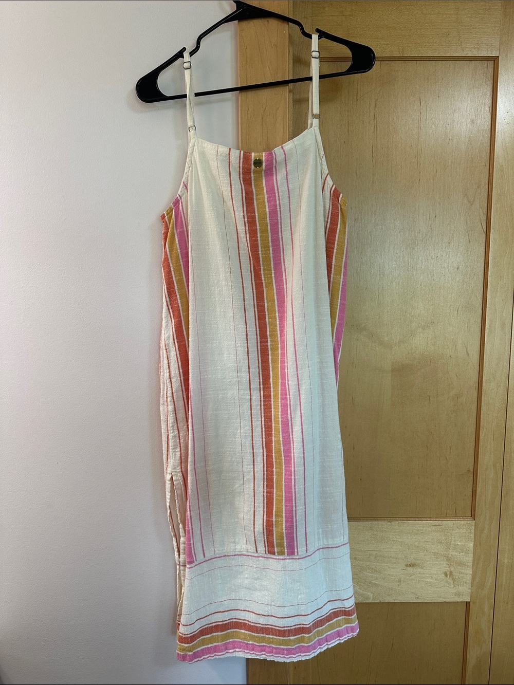 Women’s Ripcurl Striped Cream and Pink Linen Midi Dress - Picture 6 of 7